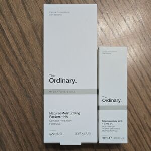 The Ordinary Natural Moisturizing Factors + HA and Niacinamide 10% + Zinc 1%
